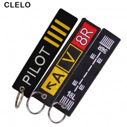 Embroidery Luggage Tag label Fashion Travel bag tag With Key Ring