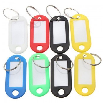 Plastic Key Tags ID Label Name Tags With Split Ring For Baggage Key Chains Key Rings