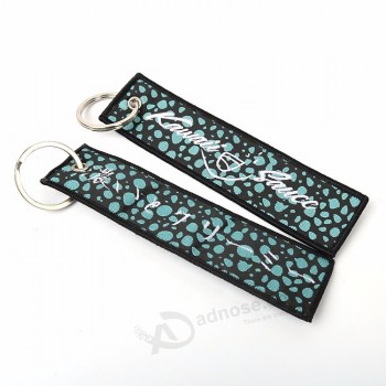 Brand Logo Merrow Border Woven Hotel Key Keychain For Collections