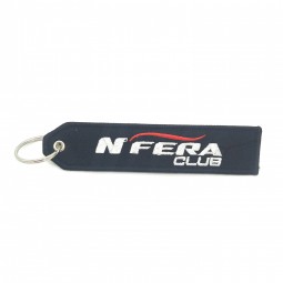 China Supplier available size  Custom Made Logo woven Keychain