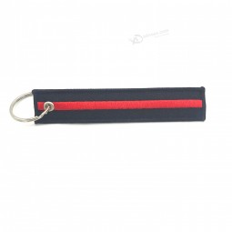 double sides logo embroidery key chain, embroidered jet tag for office hotel