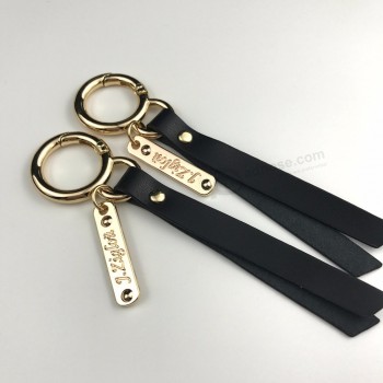 Wholesale Custom Logo High Quality Free Samples Leather Keychains