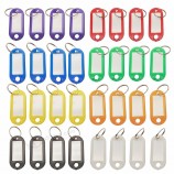 Wholesale custom 32x Multi-colors Plastic Key Fob ID Tags Luggage ID Labels with Split Ring Keyring