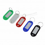 50 in 1 Assorted Color Plastic Key ID Label Name Card Tags Keychains Keyrings