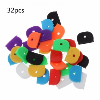 32 pcs Key caps tags label ID silicone coding color Key key identifier cover 8 cores
