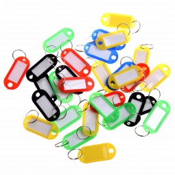 30 X Colored Plastic Key Fobs Luggage ID Tags Labels Key Ring with Name Cards For Many Uses - Bunches Of Keys Luggage