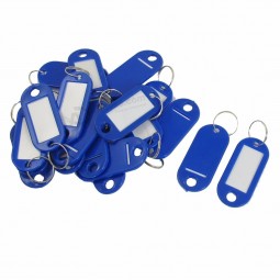 20 Stück Key ID Label Tags Split Ring Schlüsselanhänger Schlüsselbund blau Schlüsselanhänger ID-Tags