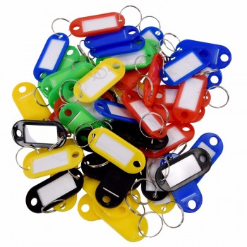 Llavero de plástico de 50 piezas Etiquetas clave Etiqueta de identificación etiquetas de nombre anillo dividido