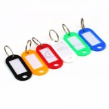 50pcs Home Keychain Key Cap Plastic Key Tag Hotel Key Tag ID Label Name Tags For Pet Split Ring