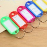 Plastic key tag/keychain label name with split ring