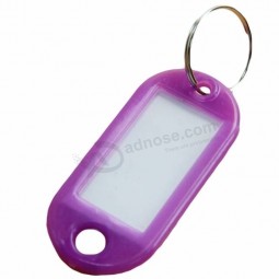 Cheap Wholesale Plastic Keychain Key Cap Tags ID Label Name  Tag Split Ring for Hotels Baggages luggages