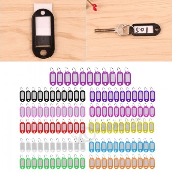 etiquetas de nombre de plástico Llavero de tamaño pequeño Conjunto de etiquetas de identificación multicolores para equipaje