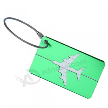tarjeta de equipaje rectangular de aleación de aluminio modelo de avión etiqueta de equipaje