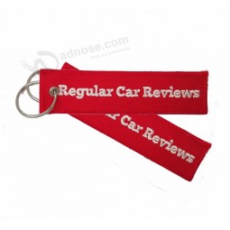 Hot Selling Custom Key Tag Embroidered Woven Printed Lovely Embroidery Keychain Manufacturer