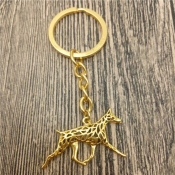 Dobermann Schlüsselanhänger Mode Haustier Hund Schmuck Dobermann Pinscher Auto Schlüsselbund Tasche Schlüsselring für Frauen Männer
