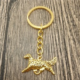 Englisch Setter Schlüsselanhänger Mode Haustier Hund Schmuck Englisch Setter Auto Schlüsselbund Tasche Schlüsselring für Frauen Männer