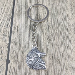 High quality rough collie keychains pet dog jewelry antique silver rough collie keychain keyrings