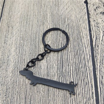 Nieuwe schattige teckel sleutelhanger doxie sieraden puppy charme hond silhouet cadeau voor hondenbezitters doxie sleutelhanger