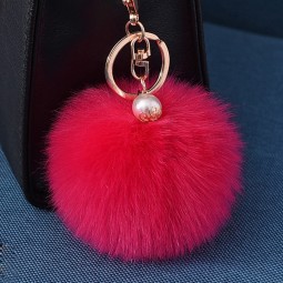 Llavero de bola de Pom Pom de 8 cm para mujer bolso monedero estilo de coche llavero de fábrica