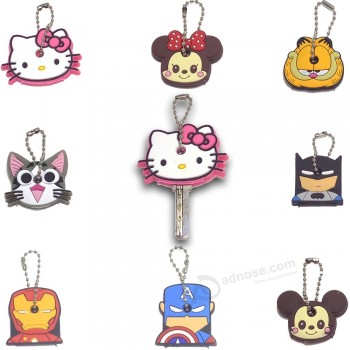 Silicone key rings and key chains for cartoon animals or characters wholesale