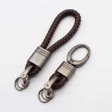 woven leather keychain detachable metal keyrings for sale