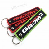 comfortable embroidery personalized key rings custom woven flight embroidery keychain