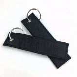 barato tag chave de tecido de jato personalizado / chaveiro bordado com china fábrica