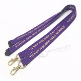 Custom Polyester Silk Printing Gold Double Hooks Safety Release personalised lanyards