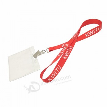 Großhandel Werbeartikel billig Red benutzerdefinierte Polyester Druck personalisierte Lanyards Kartenhalter
