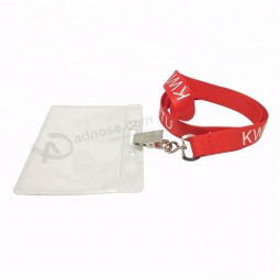 安くポリエステルOEMの赤い習慣は袋が付いている個人化された締縄personalizadosを印刷しました