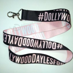 Hot Pink Polyester Sublimation Satinband personalisierte Lanyards Bulk mit benutzerdefinierten Logo