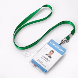 명확한 플라스틱 ID 카드 홀더를 가진 선전용 폴리 에스테 방아 끈