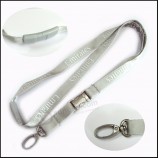 Online Silk Screen Printing Logo Nylon badge holder Lanyard with Metal Hook