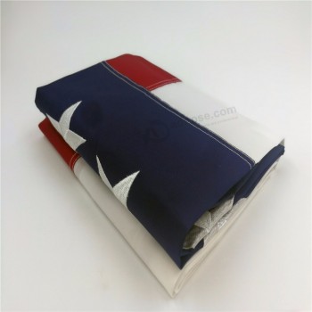 厂家直销3x5ft 210d尼龙刺绣星星缝条纹美国国旗