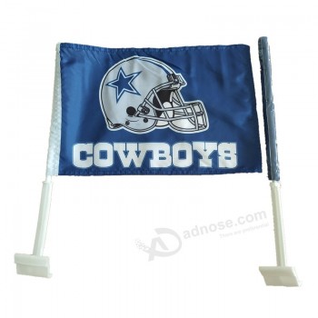 Fábrica personalizada 68D 100d poliéster 30 * 45 cm bandeira da janela de carro da nfl, atacado bandeiras da nfl