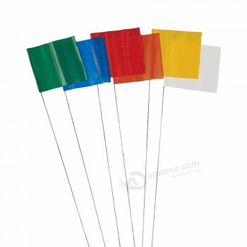 China Custom logo Wire stake marking flags for irrigation