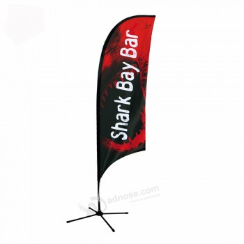 Pluma de swooper de pluma de publicidad exterior impresa barata personalizada con asta de bandera de pluma