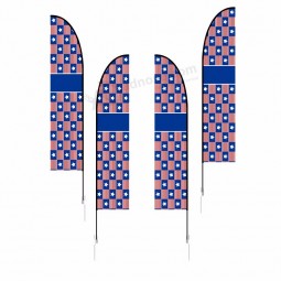 bandiera pubblicitaria promozionale vendita piuma completa di set di bastoncini e base a croce