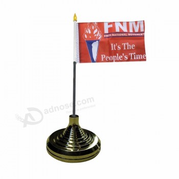 Customized Logo Printed Table Flag With Table Top Flag Stand