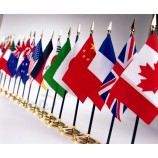 стандартные настольные флаги, профессиональные миниатюрные международные флаги с металлическим шестом