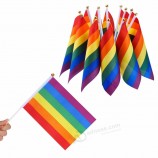 lgbt 무지개 게이 프라이드의 이벤트 또는 축제 핸드 플래그 스틱 플래그