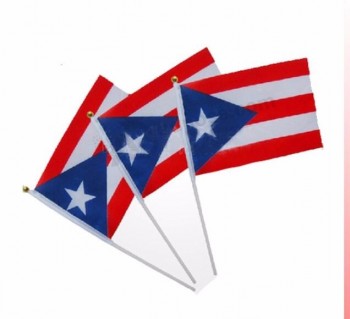 Customized 14 x 21cm all countries waving puerto rico hand flag