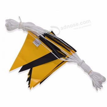 Venta caliente tamaño personalizado y diseño publicitario cadena PE y PVC Bunting flags