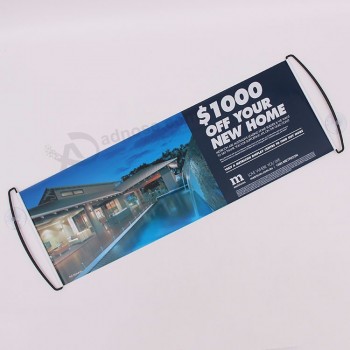 Custom Image hand-held retractable scroll banner sports scrolling banner