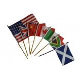 Custom Polyester Fans Sports All Countries Shaking Waving Hand Held Flag Custom Print Hand Waving Publicize Tour Guide Flag (03)