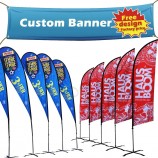 Outdoor Beach Business Advertising Vinyl Canvas Wind Waterproof Feather Lightweight