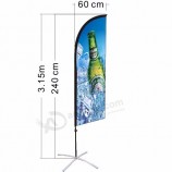 Advertising  custom  aluminum fiberglass promotion event banner single exhibition  knife logo beach teardrop feather flag