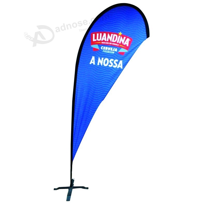 Aluminum exhibition Display stand Advertising flying Feather teardrop Polyester beach Flag