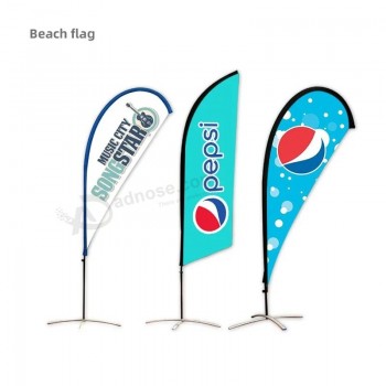 anti-rimpel stof strandveer vlag met paal voor outdoor promotie