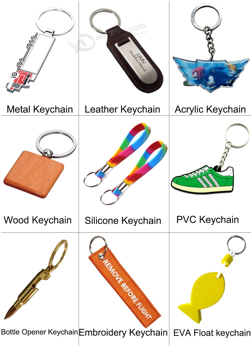 Custom shape Real or PU leather with logo Customized keychain for promotional Gift